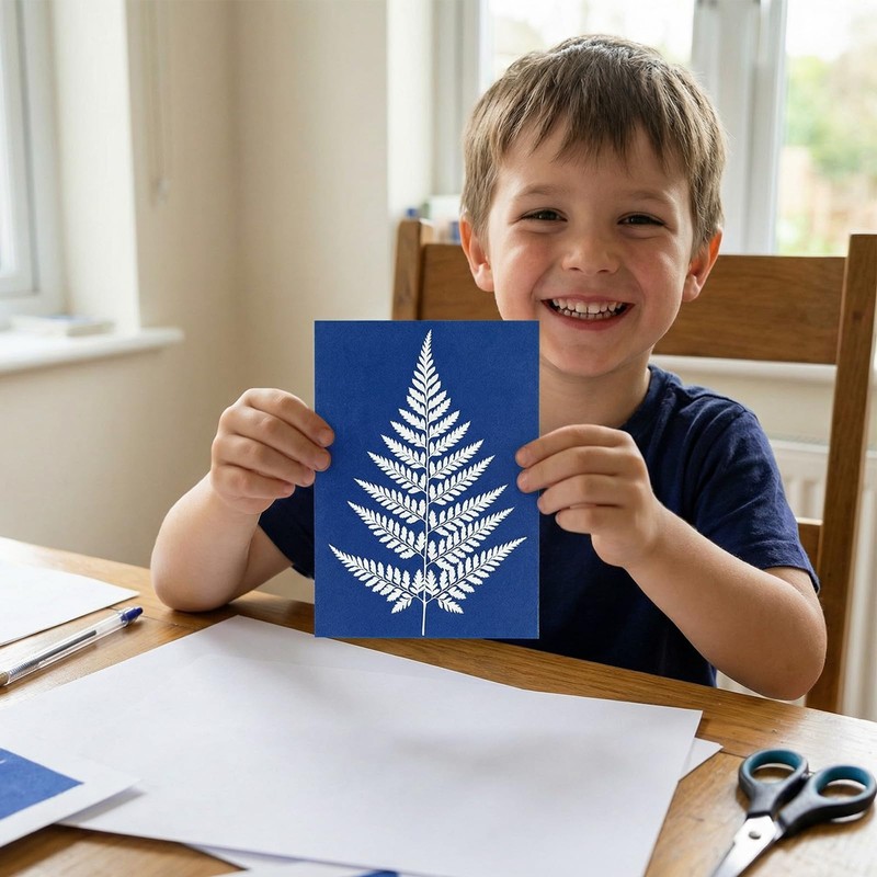 Sun Print Cyanotype Paper Kit, 100 Sheets A6 Cyanotype Papers