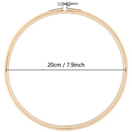 Embroidery Hoop, KISSBUTY 7.9 inch/ 20cm Bamboo Embroidery Hoop Round Bamboo Circle Cross Stitch Hoop Ring for Art Craft Handy Sewing (1)