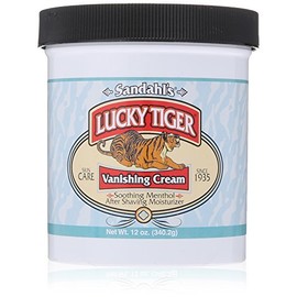 Lucky Tiger Sandahl’s Vanishing Cream, 12 oz | Classic Cooling After-Shave Moisturizer with Menthol & Peppermint Oil | Soothes Razor Burn, Refreshes Skin, Absorbs Fast