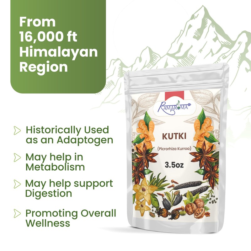 Himalayan Kutki Root (Picrorhiza kurroa) – Sun-Dried, Premium Grade, 3.5oz