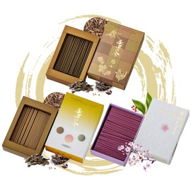 Hasegawa Premium Japanese Smokeless Mini Incense 3-Variety Pack - Tranquil Essence, Gentle Aloeswood, and Delicate Sakura Scents | Compact Japanese Incense Blends for Meditation & Relaxation