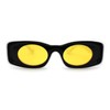 SA106 Womens Unique Concave Thick Mod Plastic Sunglasses Black Yellow