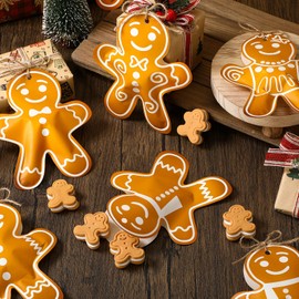 Epakh 24 Pcs Christmas Gingerbread Man Gift Bags Winter Snow Gingerbread Man Kraft Paper Bags 24 Days Xmas Advent Countdown Christmas Candy Goodie Treat Grocery Pouch for Xmas Party Favor Gift