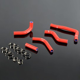PIT66 Silicone Coolant Radiator Hose Kit,Compatible with 2008-2014 Suzuki RMZ 450/RM-Z 450 Red with Clamps