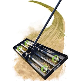 G GREENLY-AG 30" Heavy Duty Lawn Leveling Rake, 6.5FT Soil Leveler Tool, with 4 Spiked Wheels & Smooth Roller, Landscaping and Restoration Soil Sand Dirt Surfaces, for Garden Yard Farm Golf Course