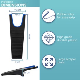 HEFTMAN Boot Jack - Heavy Duty Welly Boot Remover, Sturdy Plastic Boot Puller for Quick and Easy Removal of All Types/Sizes of Boots & Wellies - With Anti-Slip Rubber Grip & Shoe Scraper to Remove Mud