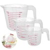 Surflyee 3pc Cooking Baking Measuring Jug Large 4-Cup (1 Litre), 2-Cup (500ml) and Small 1-Cup (250 ml) - Clear, Easy to Read Measurements - Cook with Accuracy