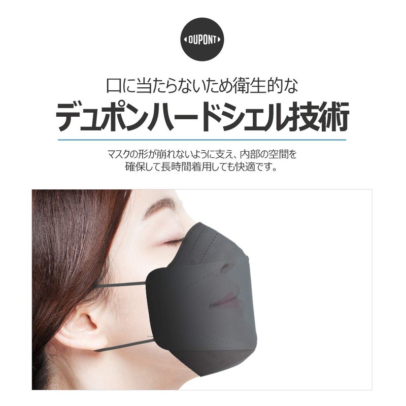 HAPPYDAY KF94 Mask, 10 Pieces, Black, 4 Layers, High Functionality,
