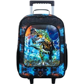 Kids Suitcase for Boys, Cool Dinosaur Suitcase Rolling with Wheels, Travel Carry on for Children Toddler Elementary