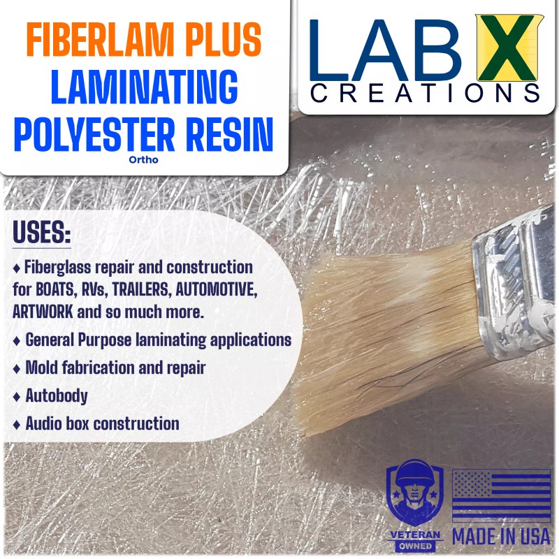 Lab X Creations FIBERLAM PLUS 1 Gallon POLYESTER RESIN +MEKP