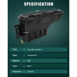 SCITOO Truck Tool Box Key Lockable Left Driver Side Truck Bed Storage Box Fit For Ford For F-250 Super Duty 1999-2016,For Ford For F-350 Super Duty 1999-2016,For Ford For F-450 Super Duty 1999-2016