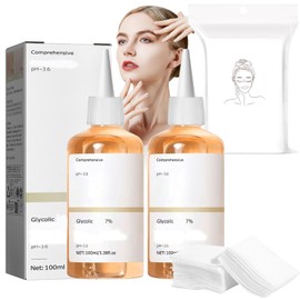 TZQFROCE Glycolic Acid Toner Glykolsäure Peeling 7%-ige -Lösung für Gesichtspflege Toning-Resurfacing Solution(100ml) (2 pcs)