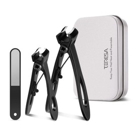 Nail Clippers Set Large Opening for Thick Nails, Sharp Toenail Clippers Large with File, High Quality Fingernail Clippers Small, Stainless Steel Manicure Nail Clippers Set, Professional Nail Clipper with Case
