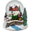 100MM Musical Christmas Barn and Tractor Snow Globe by San Francisco Music Box