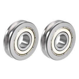 sourcing map V6000ZZ V-Groove Shaped Bearing 10x30x8mm Double Metal Shielded Chrome Steel Roller Guide Bearing 2pcs