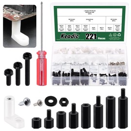 Keadic 221Pcs M3 PCB Motherboard Assorted Kit Contains Male Female Nylon Hex Spacer Standoff and L Shaped Circuit Board Insulated Mounting Feet with Screws for Gaming Console Fixing