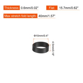 PATIKIL Silicone Rubber Bands Cable Ties 50pcs Non-slip 5/8" Flat Black for Cord Wrapping, Bag Wraps, Art