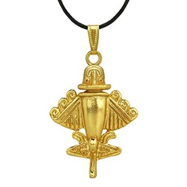 Across The Puddle, Ancient Aliens Collection, Real 24k GP Golden Jet-9 Pendant Necklace| Pre-Columbian Quimbaya Ancient Aircraft | Ancient Astronauts | Original Golden Jets Collection