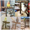 Bird Playground, Bird Play Stand, Bird Perch Natural Wood Birdcage