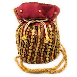belelle HIndu Candy Bag for Women Party Handbag for Women Gold Bag Shoulder Bag Sacks Wedding Christmas, red
