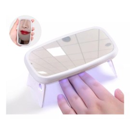 Luz uñas gelish Mini Lampara Secado De Uñas Led Uv Portatil Usb Con Espejo