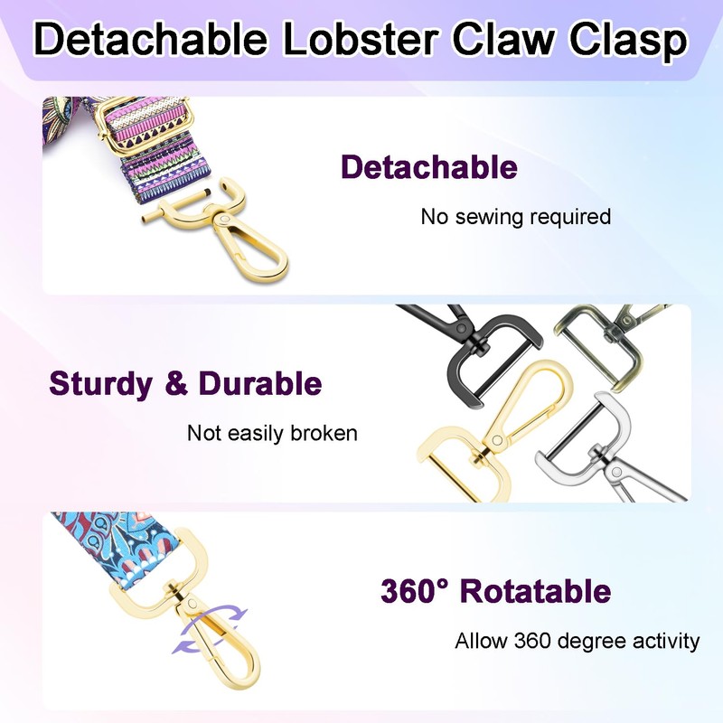 4Pack 1/2 Inch Metal Purse Clips, Detachable Swivel Lobster Claw
