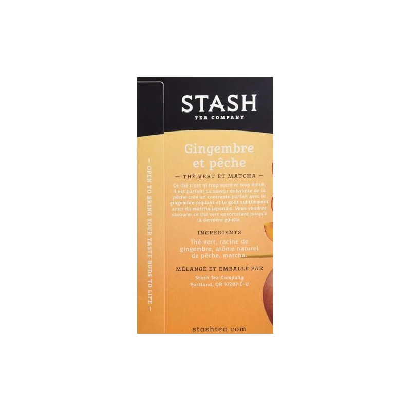 Stash Ginger Peach Green Tea with Matcha - 18 Count