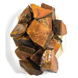 5PCs Blue & Orange Tiger Eye Rough Stones Natural Unpolished Gemstone Crystal Mineral Rock Raw Specimens - Brazil