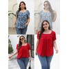 Summer Tops for Women Plus Size Cute Petal Sleeve Floral