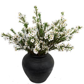 Melorca&Guilla Artificial Flowers for Decoration, 6Pcs 26inch White Wintersweet Fake Flowers,Faux Flowers for Vase,Faux Floral Stems for Wedding Party Kitchen Home Decorations (6, White Wintersweet)