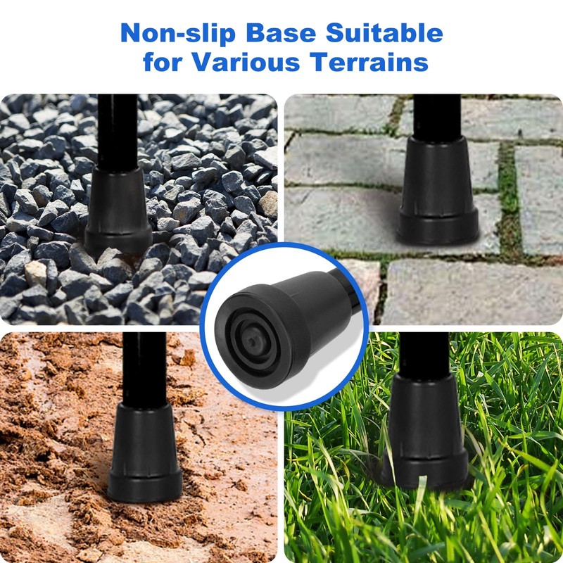 MFE Folding Cane, Portable 5-Level Adjustable Height Walking Stick with