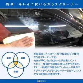 洗車の王国 ウィンドウクリーナー グラスクリン 400ml (詰め替え) ガラスクリーナー 外窓・内窓兼用可 水垢 汚れ除去剤 洗車用品 858