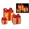 Gravidus Set of 3 Illuminated Gift Boxes, Christmas Decoration, Beige