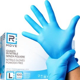 100 Einweghandschuhe Nitrilhandschuhe puderfrei, latexfrei, einmalhandschuhe handschuhe einweg handschuhe nitril kochhandschuhe medizinische untersuchungshandschuhe (Blau, L)