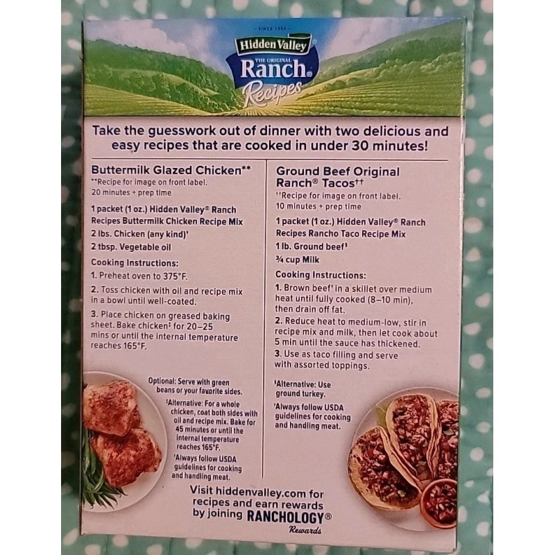 Hidden Valley Box (6) 1 Oz. Each Hidden Valley Ranch