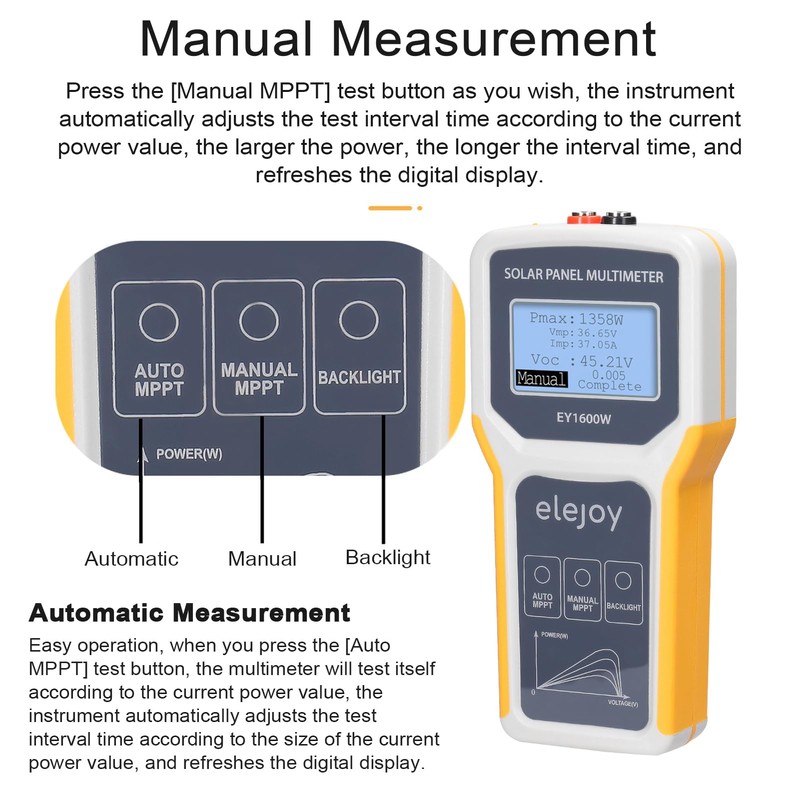 Domary 1600W Photovoltaic Panel Multimeter Solar Panel MPPT Tester Open