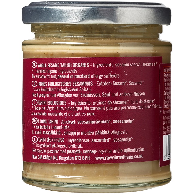 Raw Organic Health Whole Tahini, 170g