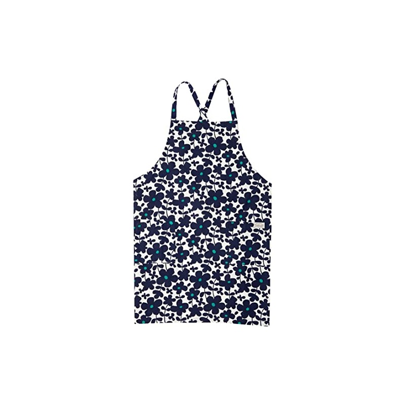 Lep Habituel 462522 Cerna Apron, Blue, Floral Pattern, Length 28.7
