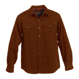 Gioberti Men's 100% Cotton Brushed and Soft Twill Shirt Jacket with Flannel Lining, Copper, 3XL