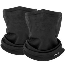 YANIKY Tube Scarf Neck Warmer Neck Scarf Winter Loop Scarf Men Women Breathable Elastic Face Mask Windproof Ski Mask Multifunctional Scarf for Sports Bicycle Motorcycle Skiing, Black x 2