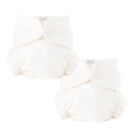 BISENKID Organic Cotton Cloth Diaper Inner - Super Absorbent and Comfy, Used with Waterproof Cloth Diaper Cover Which Sold Separately to Prevent Urine Blowouts, (2-Pack, Size 1: 7-17lbs)