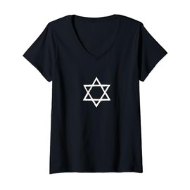 Israel flag, star of David, Judaism, support, solidarity V-Neck T-Shirt