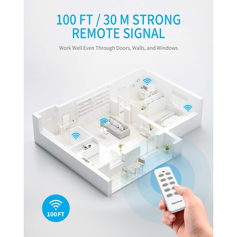Remote Control Outlet Wireless Light Switch for Household Appliances, Expandable