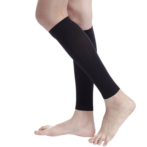 Song Qing Women Medical Calf Compression Stockings 40-50 mmHg Knee High Socks for Pregnancy Varicose Veins Socks (Black,Footless)