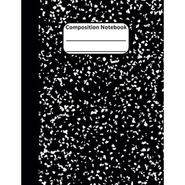  Black Composition Notebook College Ruled: 9.75x7.5 Size, Matte Cover, 110 Pages, Version 1B