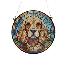 Image Industry Cocker Spaniel Golden Stained Glass Effect Suncatcher - Garden Gift - Dog Gift - Pet Memorial (13cm)