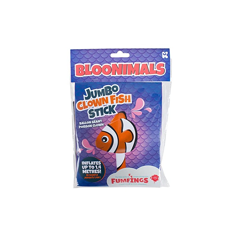 Fumfings Bloonimals Inflatable Clown Fish Stick, (NV408)