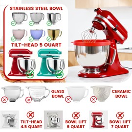 KITOART Silicone Bowl Liners with Lids for KitchenAid 5 QT Mixers, 3-Pack