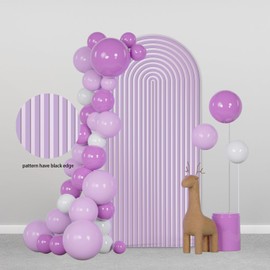 AIBIIN 100x210cm Purple Arch Shape Backdrop Round Top Backdrops Arch Frame Cover 2-Sided Fit Backdrop Stand for Wedding Ceremony Birthday Party Baby Shower Banquet Decoration