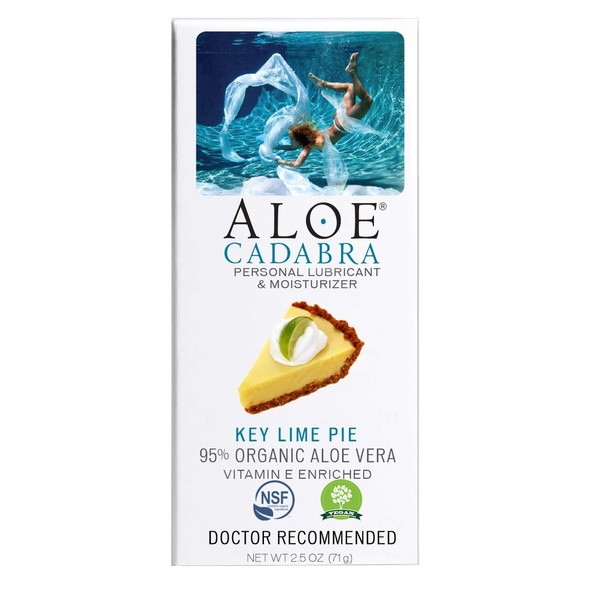Aloe Cadabra Flavored Organic Personal Lubricant & Moisturizer for Women, Men & Couple, 2.5 Ounce, Key Lime Pie (Pack of 2)